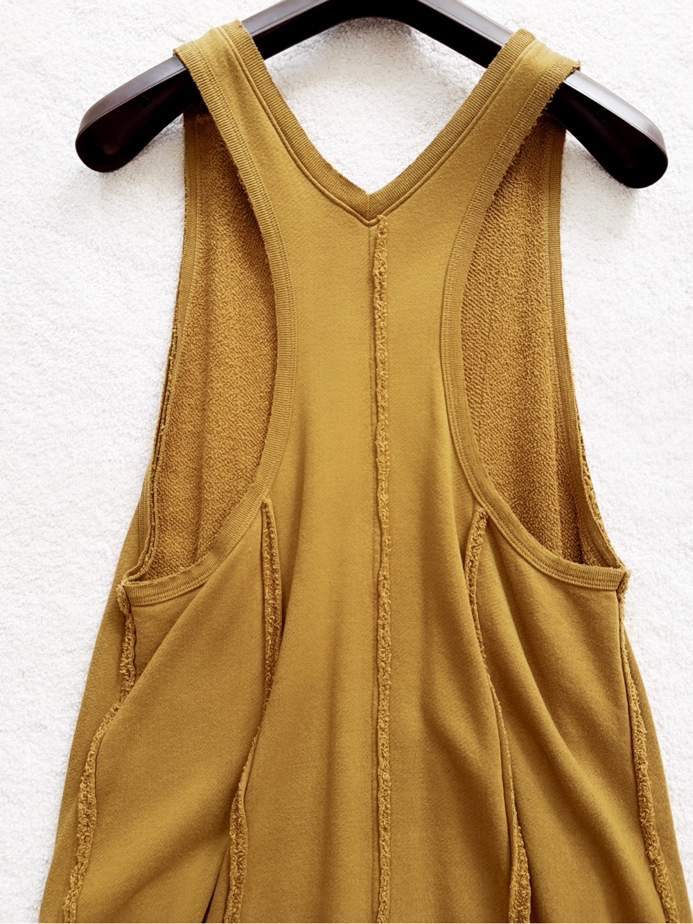 NEW! FP Movement Mustard Onsie Sweat Shirt Fabric sz XS Overalls Free People - Picture 6 of 7